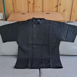 Men's Black Double-Breasted Chef Coat